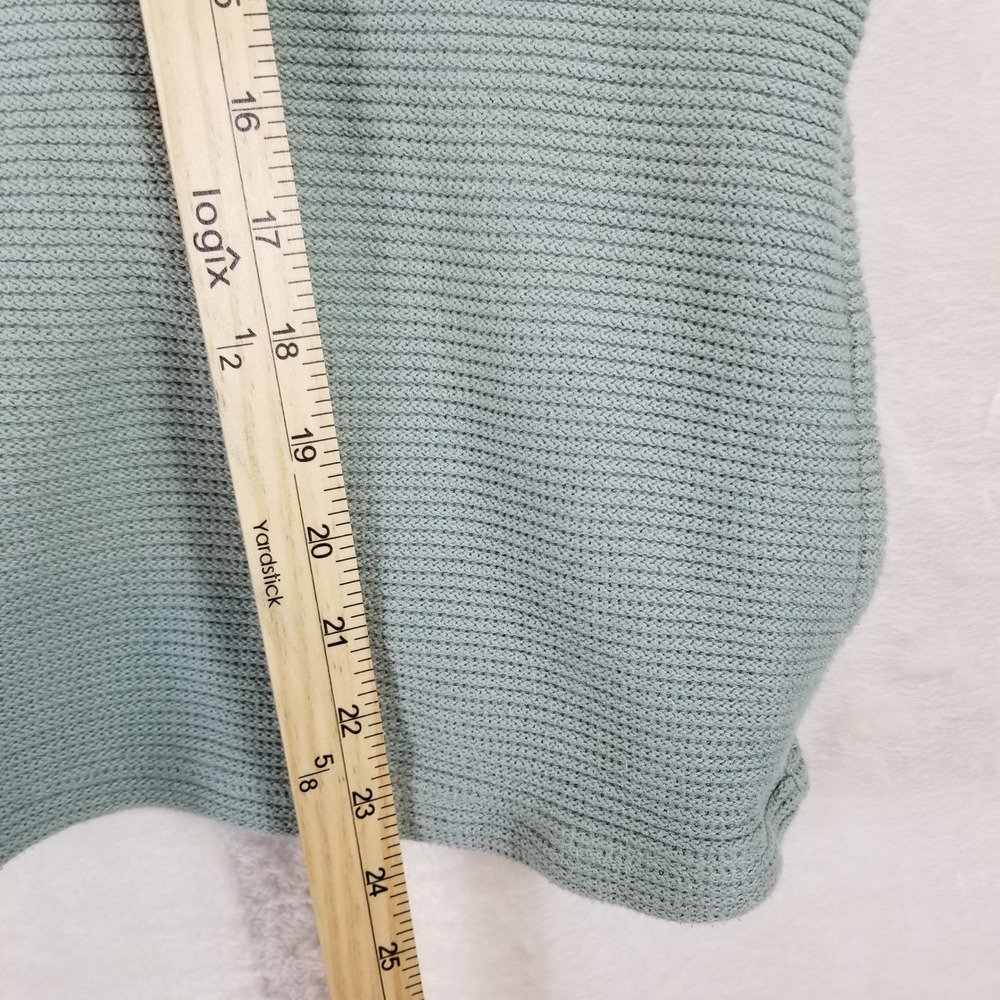 Madewell Women XL Sage Green Cotton Mock Neck Ribbed Pullover Sweater - Picture 6 of 7